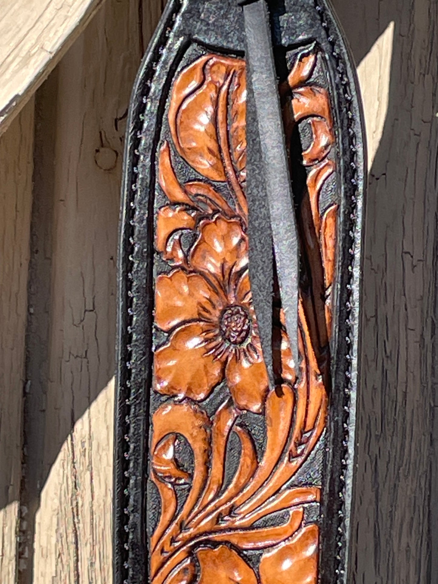Rifle Sling - Black with Natural Flowers