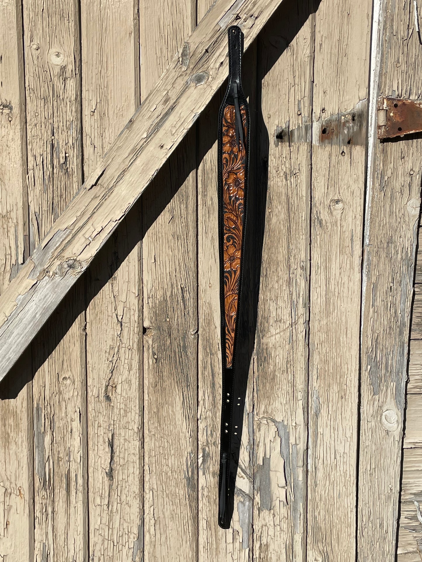 Rifle Sling - Black with Natural Flowers