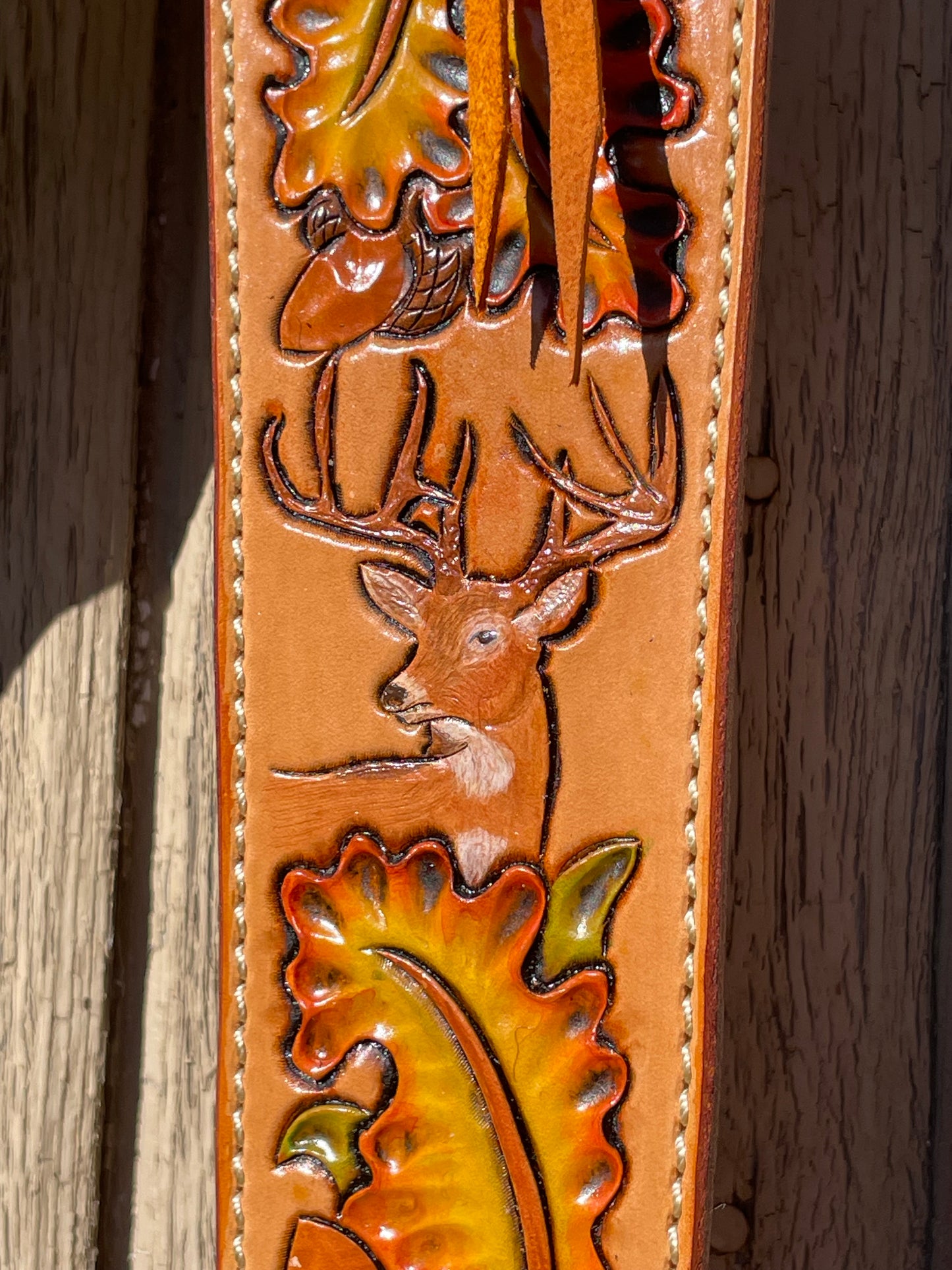 Rifle Sling - Deer and Oak Leaves