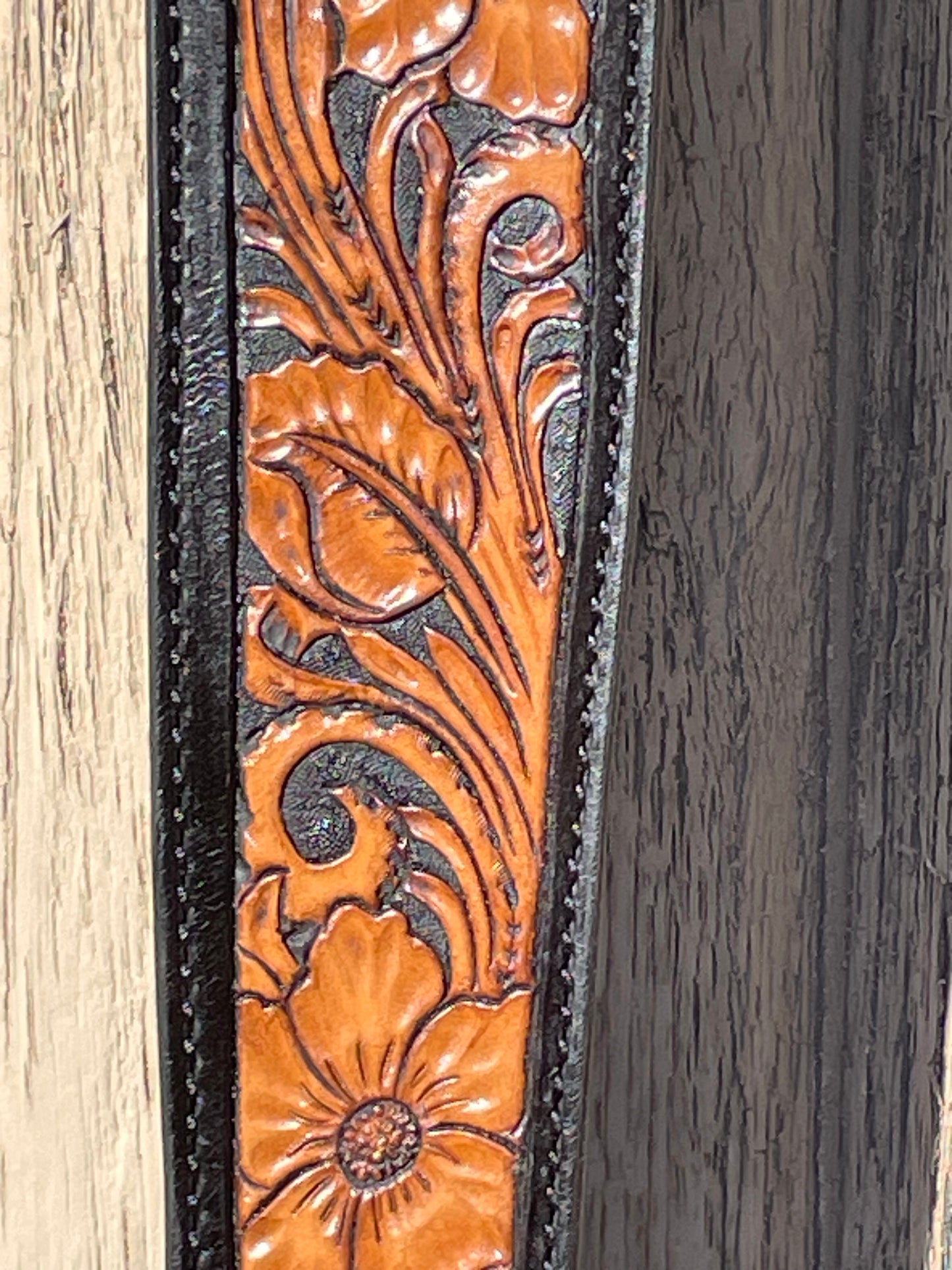 Rifle Sling - Black with Natural Flowers