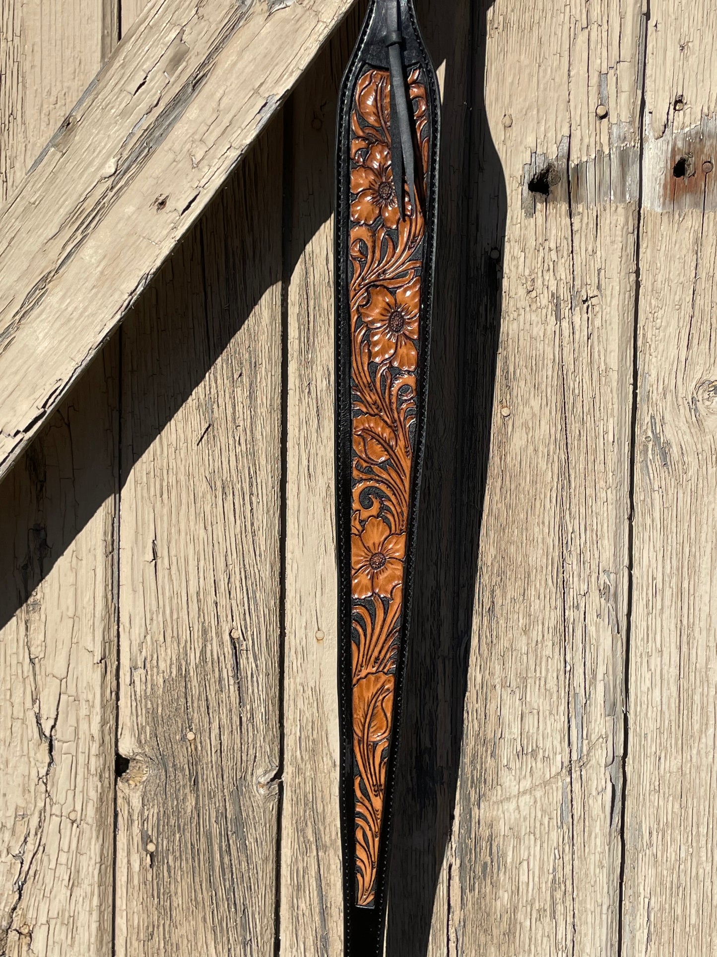 Rifle Sling - Black with Natural Flowers