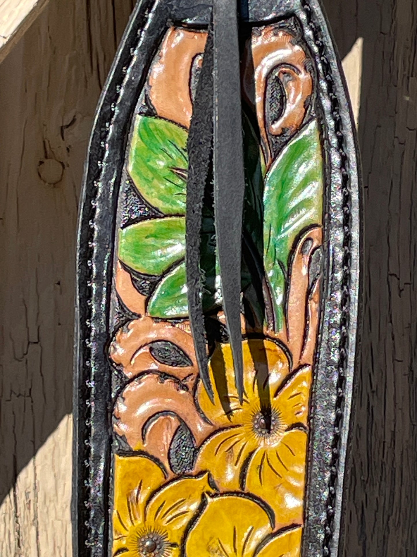 Rifle Sling - Black with Yellow Flowers
